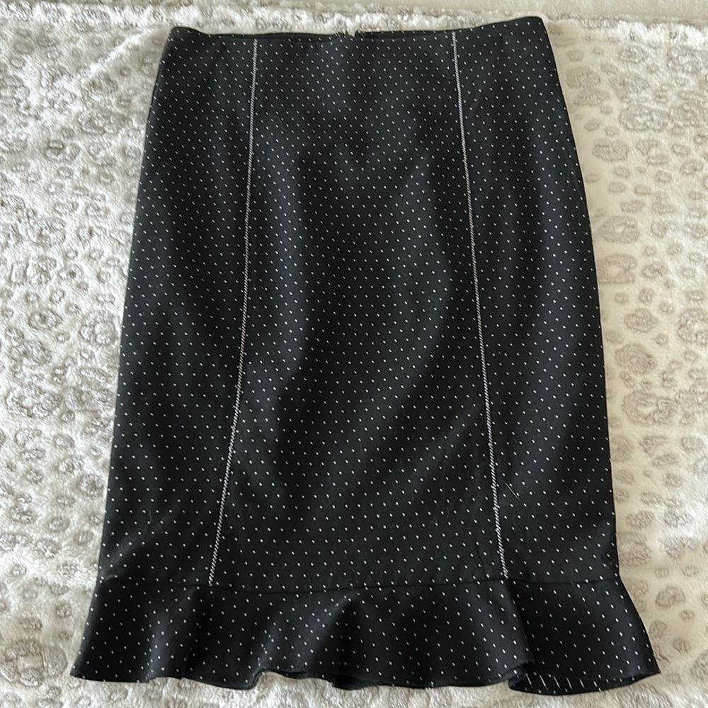 Bebe polka dot pin stripe pencil skirt